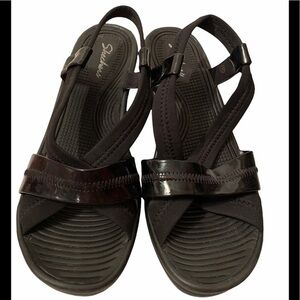 Skechers Black Wedge Shoes Size 10